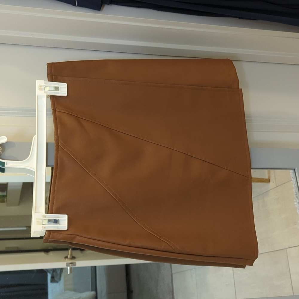 Brown leather skirt